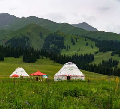 草原毡房。