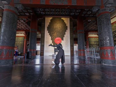 望湖塔里孔雀舞