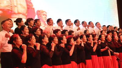 滕州市樱花苑社区重阳节演出《男声小合唱》－5