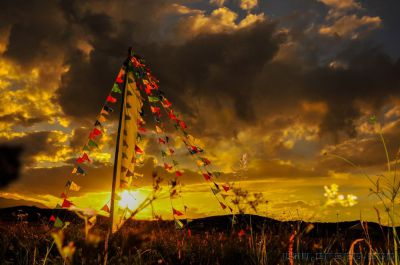 红原草原的日落