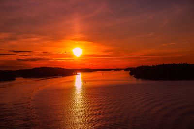 芬兰海上日出