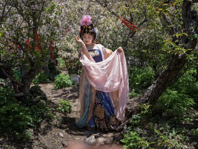 泰山汉服美女倩影