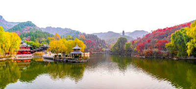 秋山染黛色，秋水映红枫