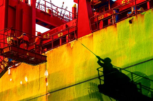 【劳动色彩】/修船厂.喷漆作业