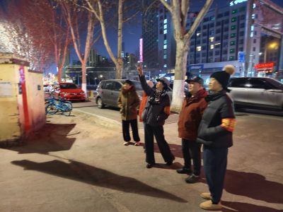 除夕夜，党员志愿者安全巡查