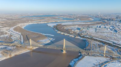 雪霁黄河大桥